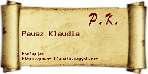 Pausz Klaudia névjegykártya